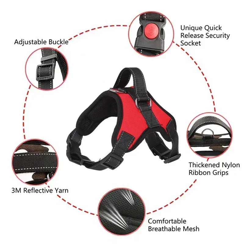 Harnais de selle réfléchissant et réglable pour chien