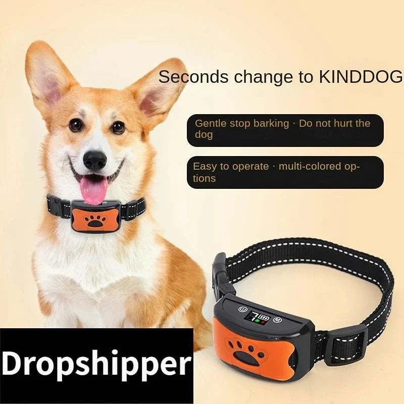 Collier de dressage pour chien anti-aboiements, rechargeable, type C, choc électrique, vibration, étanche, fournitures pour animaux de compagnie